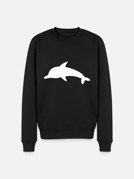Dolphin Dolphins Shadow Figure - Men's Premium Organic Jumper - black
