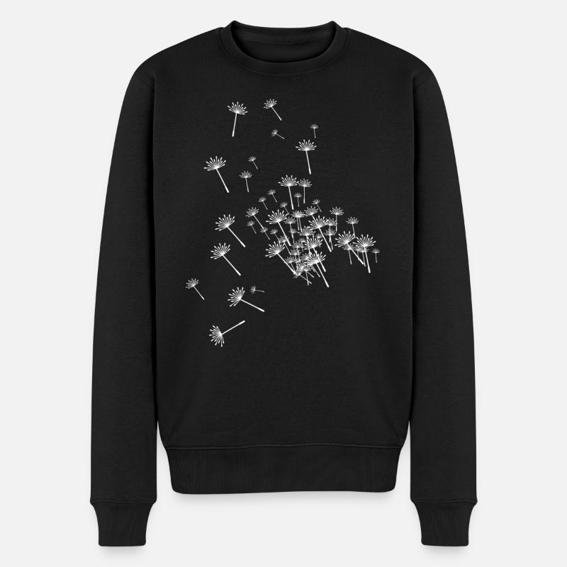 Pusteblume - Männer Premium Bio Pullover - Schwarz