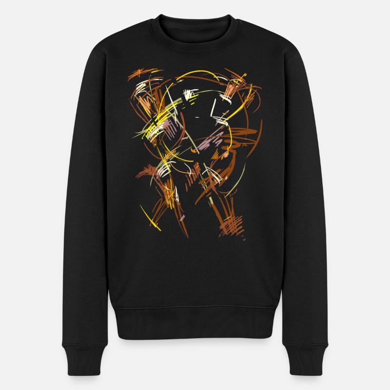 Mystisch Abstrakt - Männer Premium Bio Pullover - Schwarz