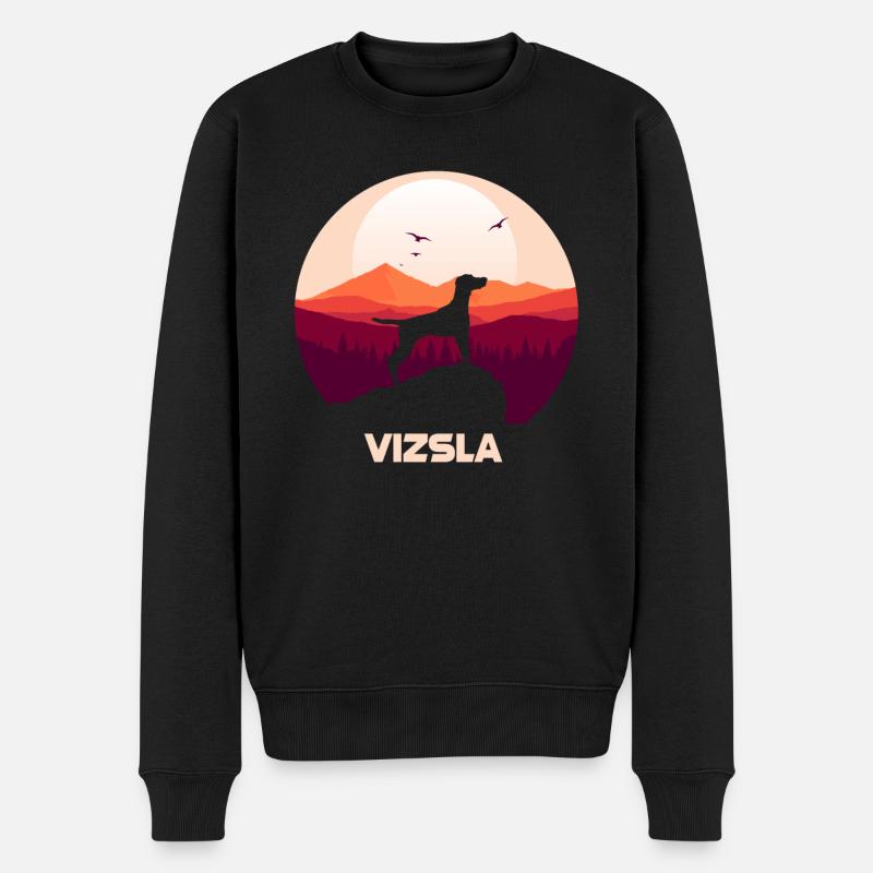 Vizsla - Männer Premium Bio Pullover - Schwarz
