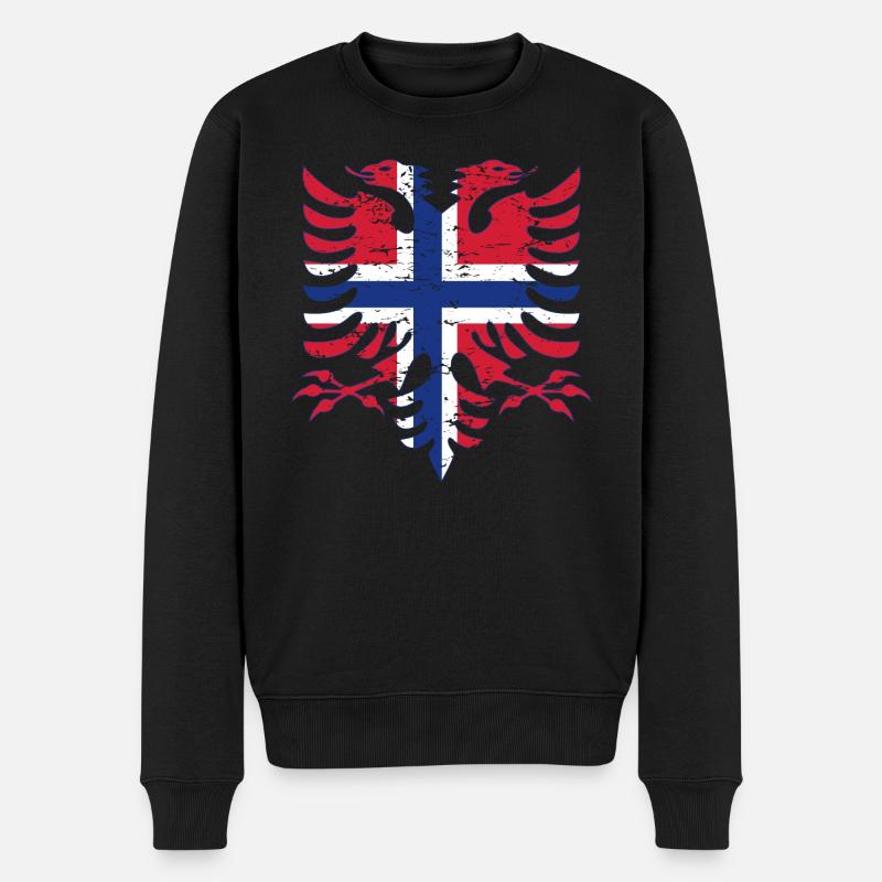 Albanie Norvège drapeau utilisé - Pull Premium bio Homme - noir