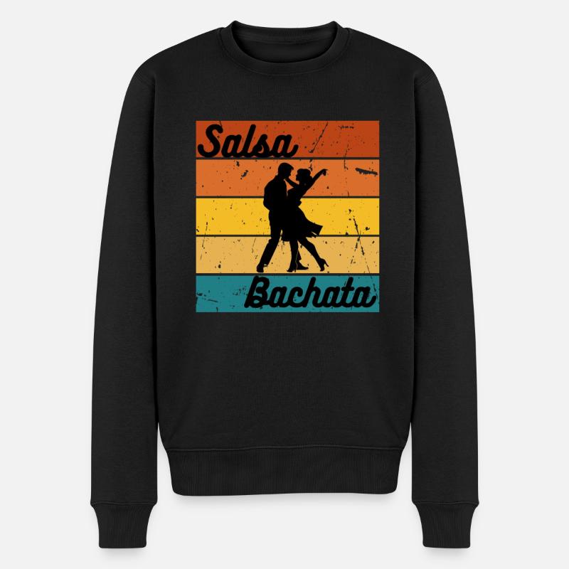 Salsa Bachata Retro - Männer Premium Bio Pullover - Schwarz