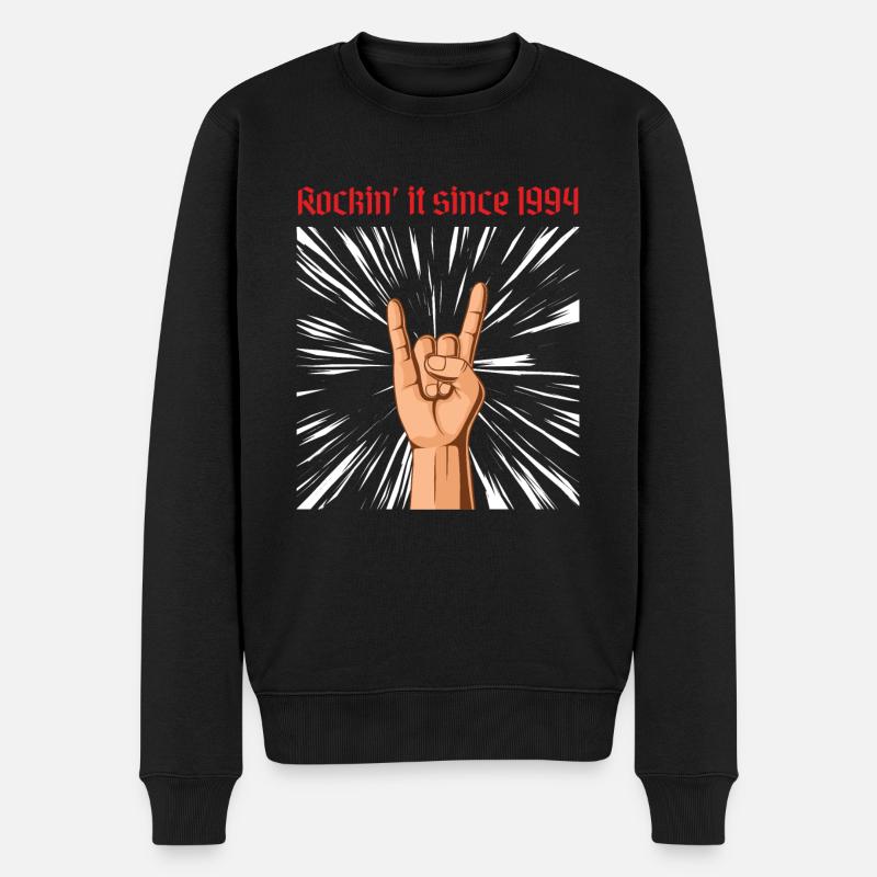 Rockin it since 1994 Heavy Metal Geburtstag Gruß - Männer Premium Bio Pullover - Schwarz