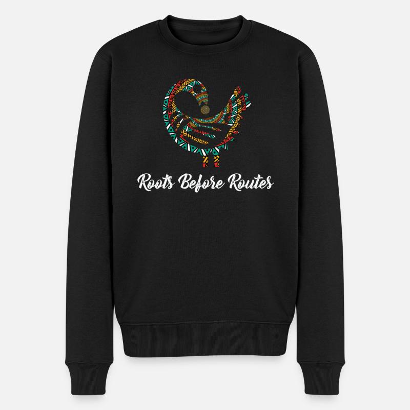 Symbole Sankofa Adinkra Ghana Noir - Pull Premium bio Homme - noir