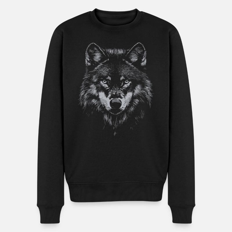 Loup / Chien - Pull Premium bio Homme - noir