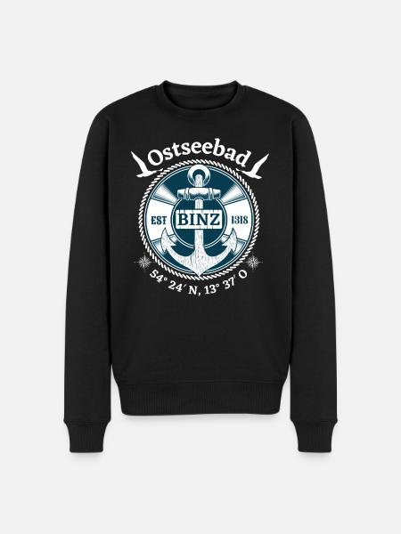 Binz, Ostseebad, Anker - Männer Premium Bio Pullover - Schwarz
