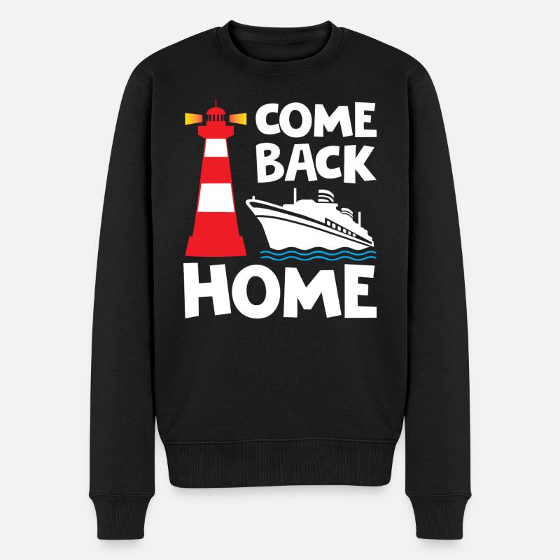 Come Back Home Lighthouse - Männer Premium Bio Pullover - Schwarz