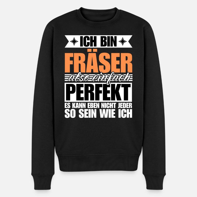 Perfekter Fräser - Männer Premium Bio Pullover - Schwarz