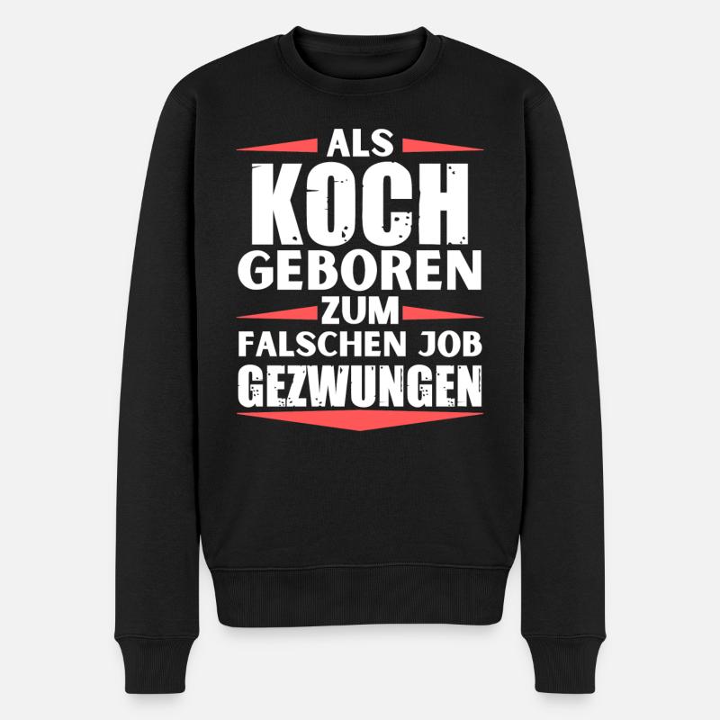 Koch im falschen Job gelandet - Männer Premium Bio Pullover - Schwarz