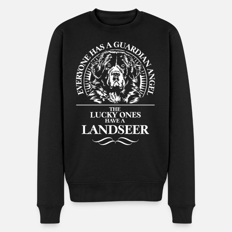 LANDSEER Guardian Angel Wilsigns Hunde Geschenk - Männer Premium Bio Pullover - Schwarz