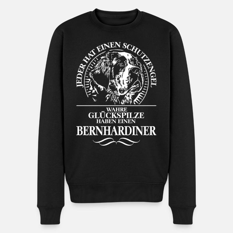 BERNHARDINER Schutzengel WILSIGNS Hunde Geschenke - Männer Premium Bio Pullover - Schwarz