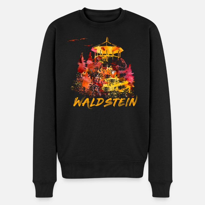 Wasserfarben Waldstein Fichtelgebirge Fichtelhills - Männer Premium Bio Pullover - Schwarz