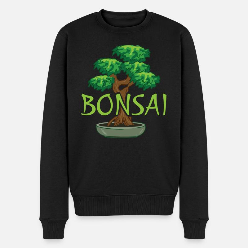 Bonsai im Topf - Männer Premium Bio Pullover - Schwarz
