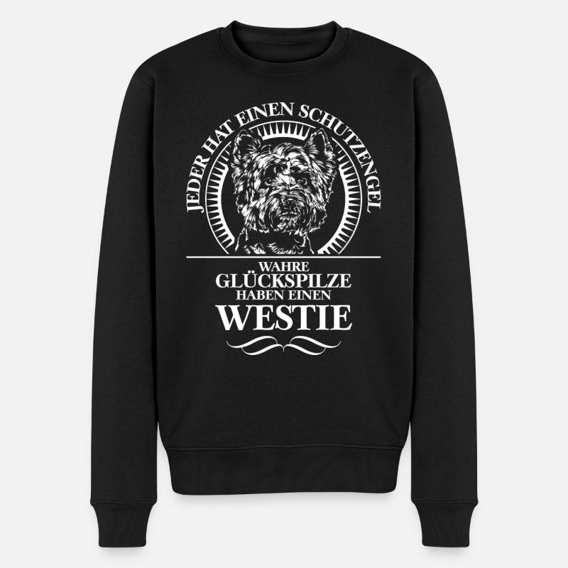 WESTIE Schutzengel Hundespruch Hunde Wilsigns - Männer Premium Bio Pullover - Schwarz