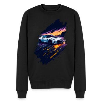 Sportwagen - Männer Premium Bio Pullover - Schwarz - Vorne - Nico (187cm)