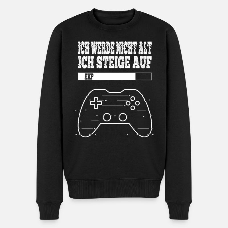 LVL UP - Männer Premium Bio Pullover - Schwarz