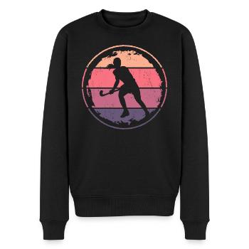 Hockeyspielerin Feldhockey Frauen Hockey Mädchen - Männer Premium Bio Pullover - Schwarz - Vorne - Nico (187cm)