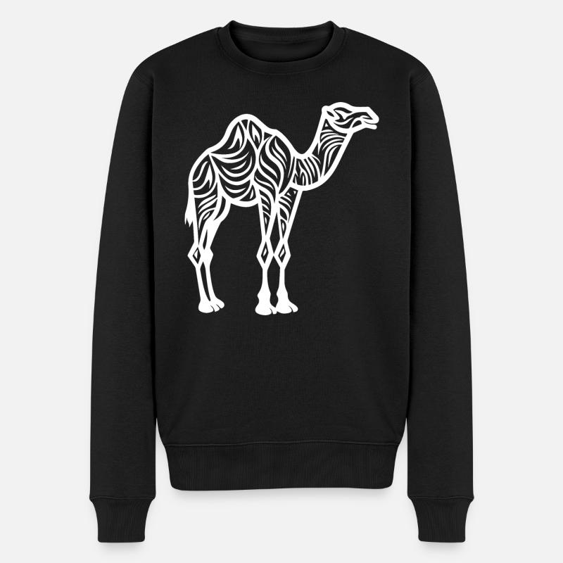 Kamel - Männer Premium Bio Pullover - Schwarz
