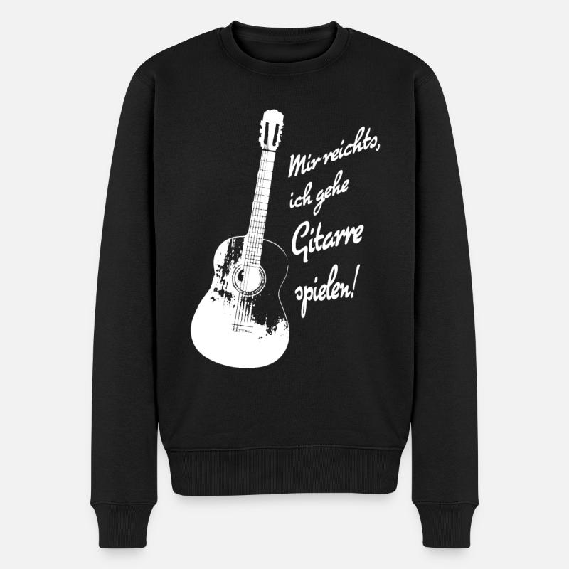 Mir reichts, ich gehe Gitarre spielen! - Männer Premium Bio Pullover - Schwarz