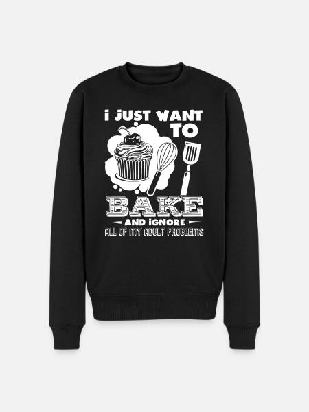 Baker Ich will nur backen - Männer Premium Bio Pullover - Schwarz