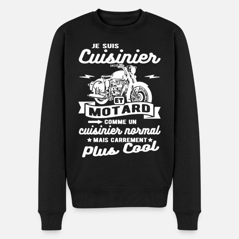 cuisinier et motard moto - Pull Premium bio Homme - noir