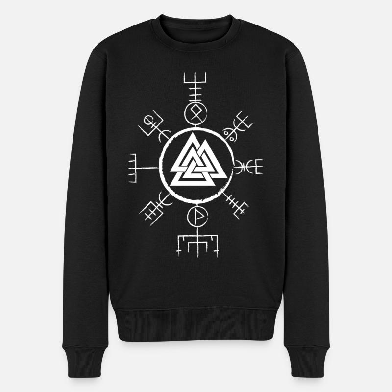 Viking Symbol Valknut - Viking Vegviser - Pull Premium bio Homme - noir