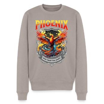 Phoenix Phoenix Fire Flames Mythologie des oiseaux - Pull Premium bio Homme - taupe - Devant - Nico (187cm)