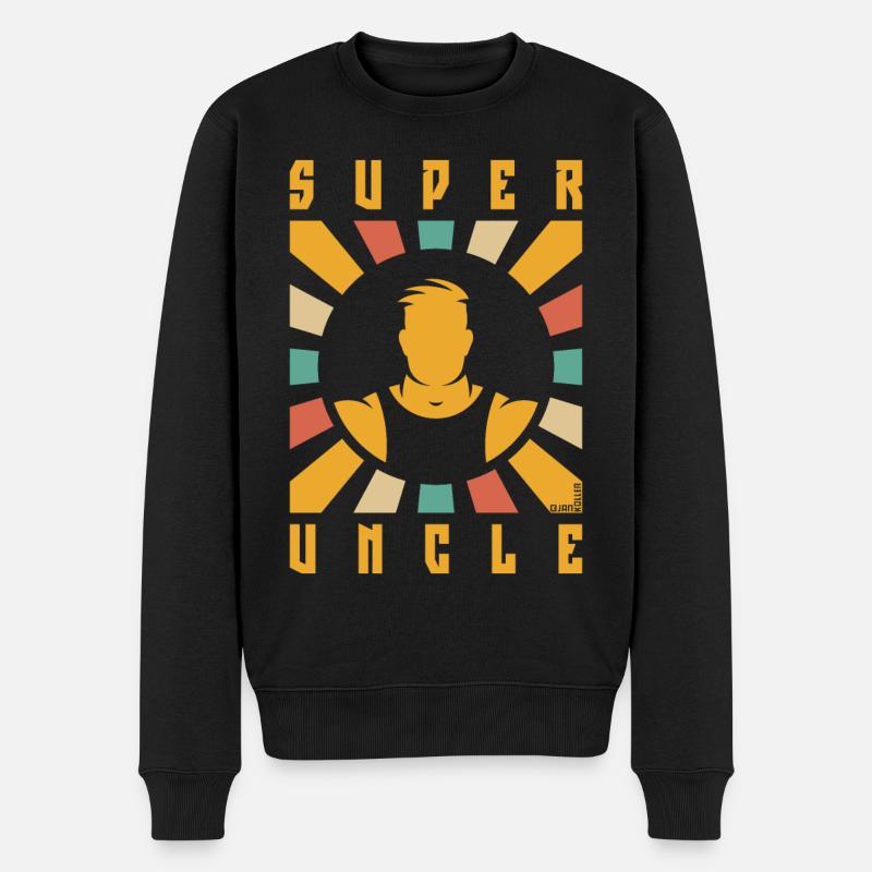 Super Uncle (Rays / 4C) - Men's Premium Organic Jumper - black