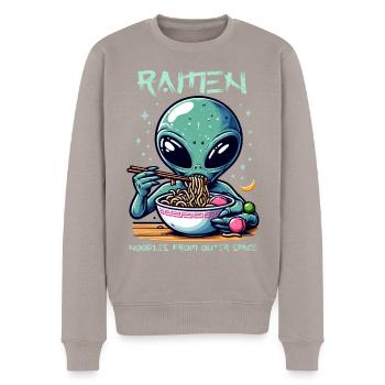 Outer Space Ramen Alien Nudeln - Männer Premium Bio Pullover - Taupe - Vorne - Nico (187cm)