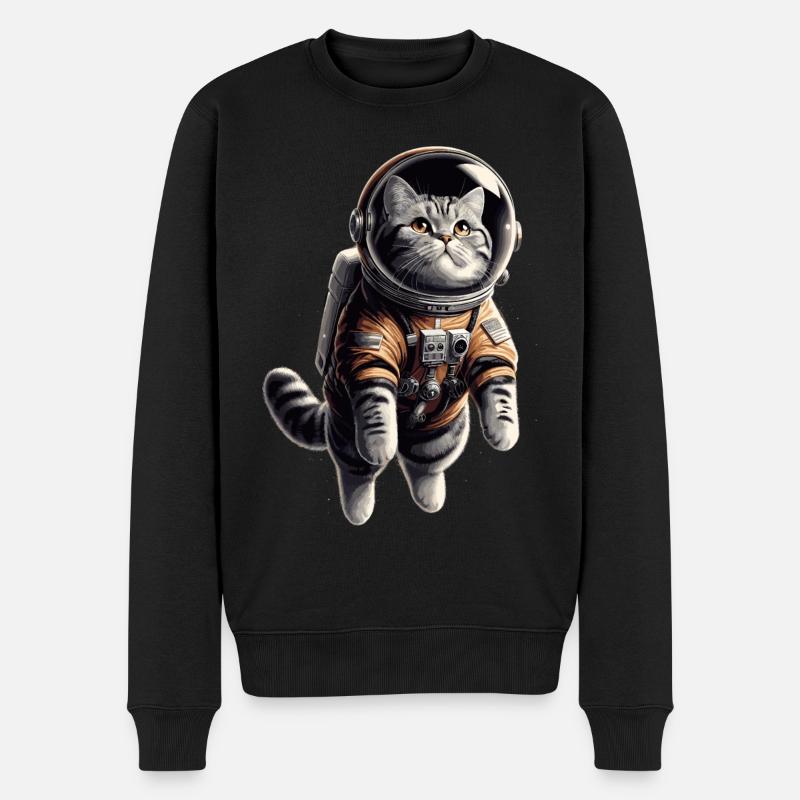 Astronaut BKH getigert Geschenk - Männer Premium Bio Pullover - Schwarz