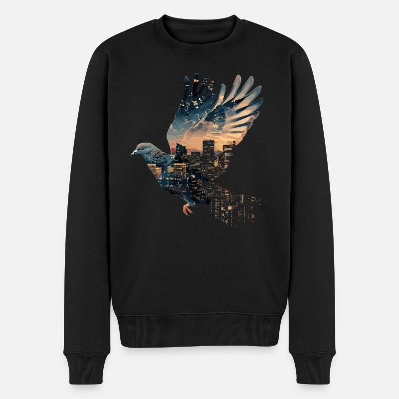 pigeon pigeon colombophile volant - Pull Premium bio Homme - noir
