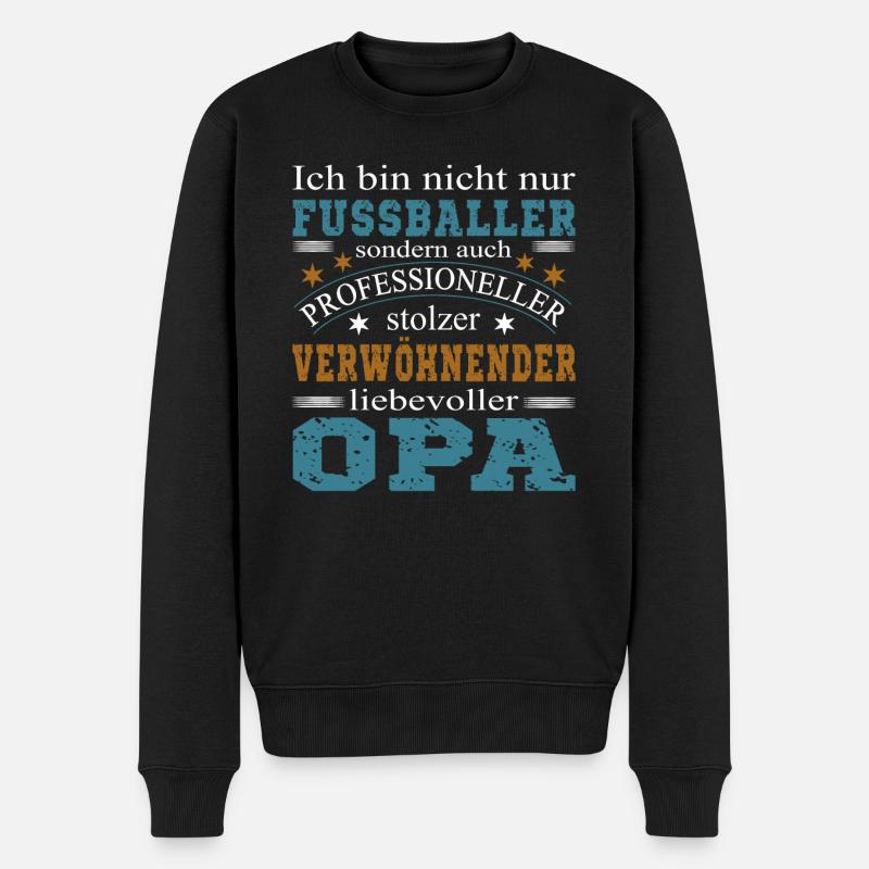 Fußballer Opa - Männer Premium Bio Pullover - Schwarz