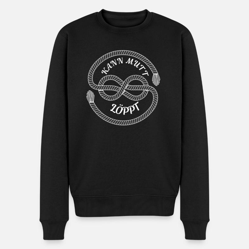 Kann Mutt Löppt Motiv Seemannsknoten - Männer Premium Bio Pullover - Schwarz