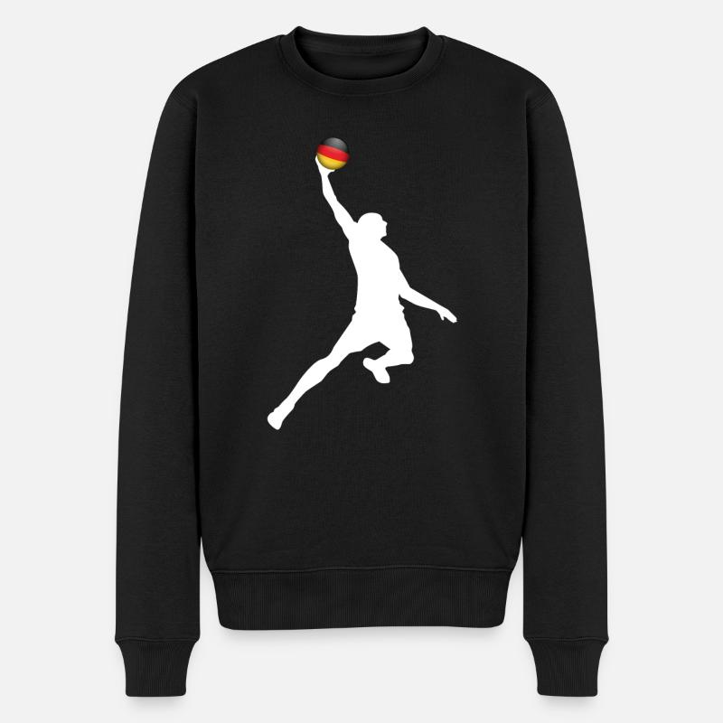 Basketball Sieg Deutschland - Männer Premium Bio Pullover - Schwarz