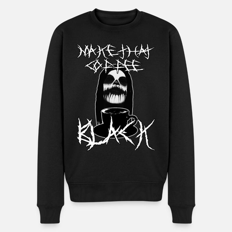 Machen Sie den Kaffee schwarz - Männer Premium Bio Pullover - Schwarz