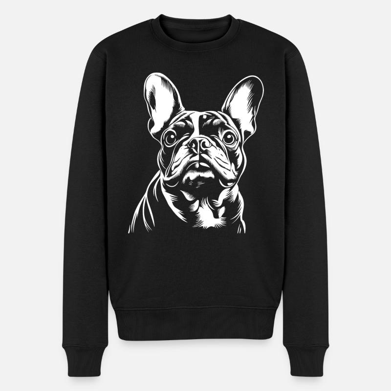 Frenchie - Hunde Fan - Männer Premium Bio Pullover - Schwarz