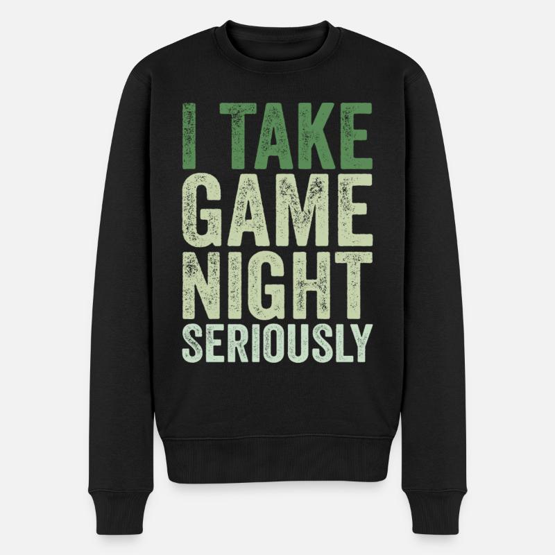 Ich nehme den Spieleabend ernst - Männer Premium Bio Pullover - Schwarz