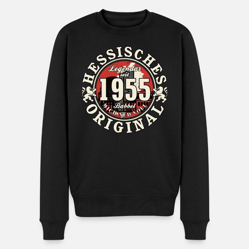 70. Geburtstag 2025 Hessisches Original Geschenk - Männer Premium Bio Pullover - Schwarz