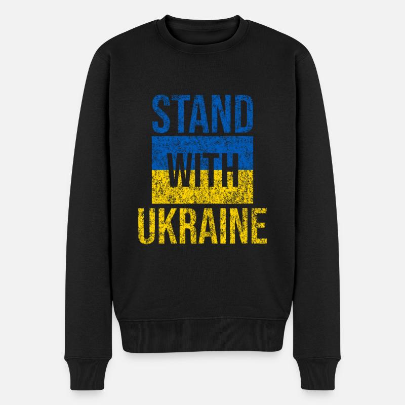 Stand avec ukraine grunge - Pull Premium bio Homme - noir
