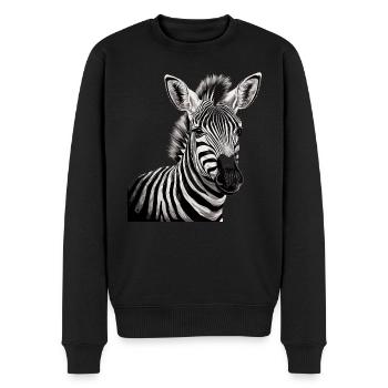 Zebra Afrika Tier - Männer Premium Bio Pullover - Schwarz - Vorne - Nico (187cm)