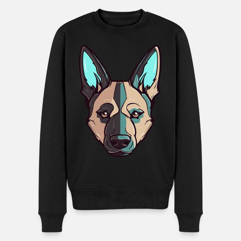 Niedliches Hundedesign für Hundebesitzer - Männer Premium Bio Pullover - Schwarz