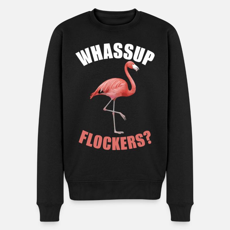 Flamant rose animal - Pull Premium bio Homme - noir
