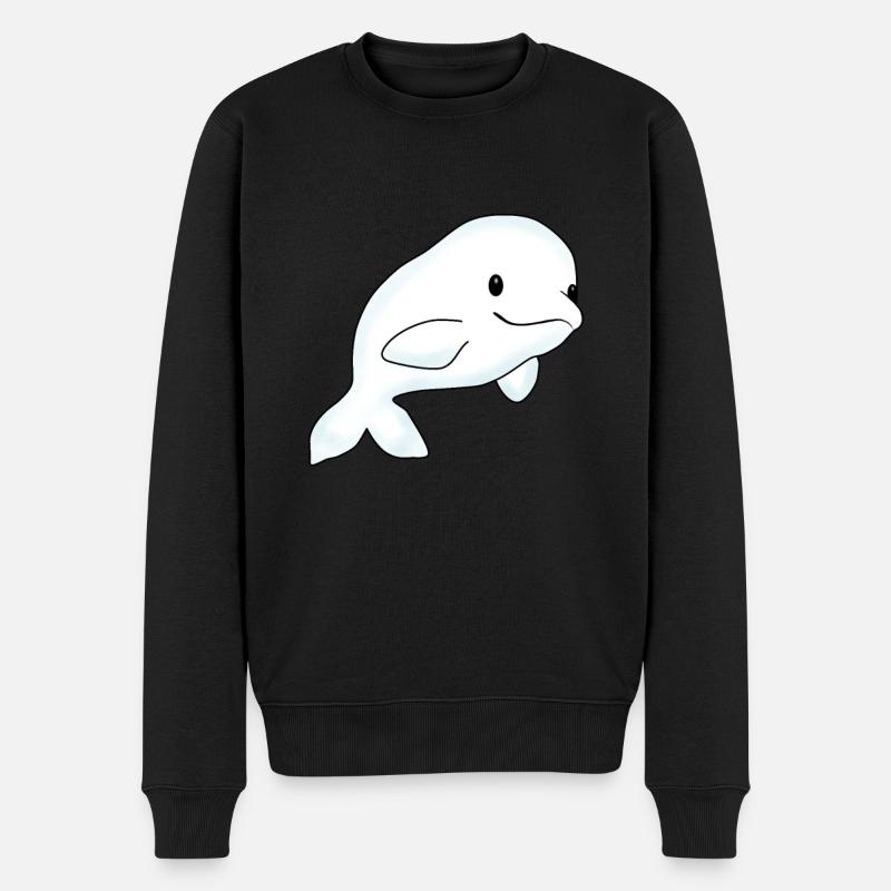 Belugawal blanc baleine mer poissons enfants - Pull Premium bio Homme - noir