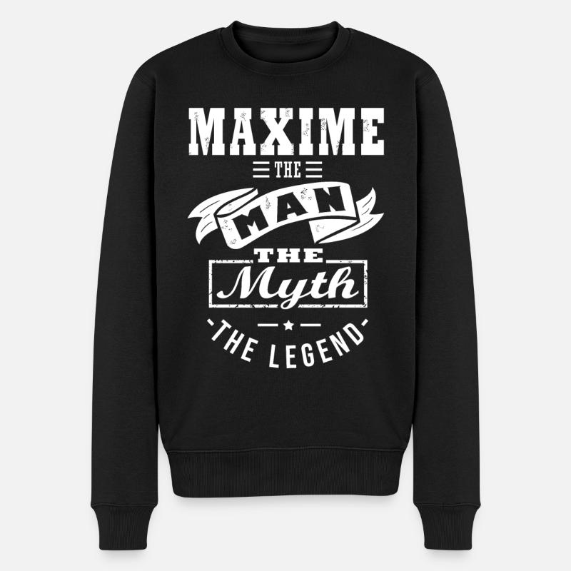 MAXIME the man the mythe the legend - Pull Premium bio Homme - noir