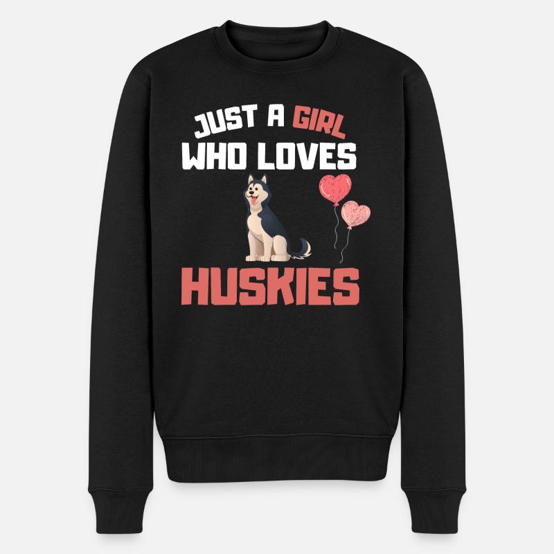 Chien Cadeau Husky Fille - Pull Premium bio Homme - noir