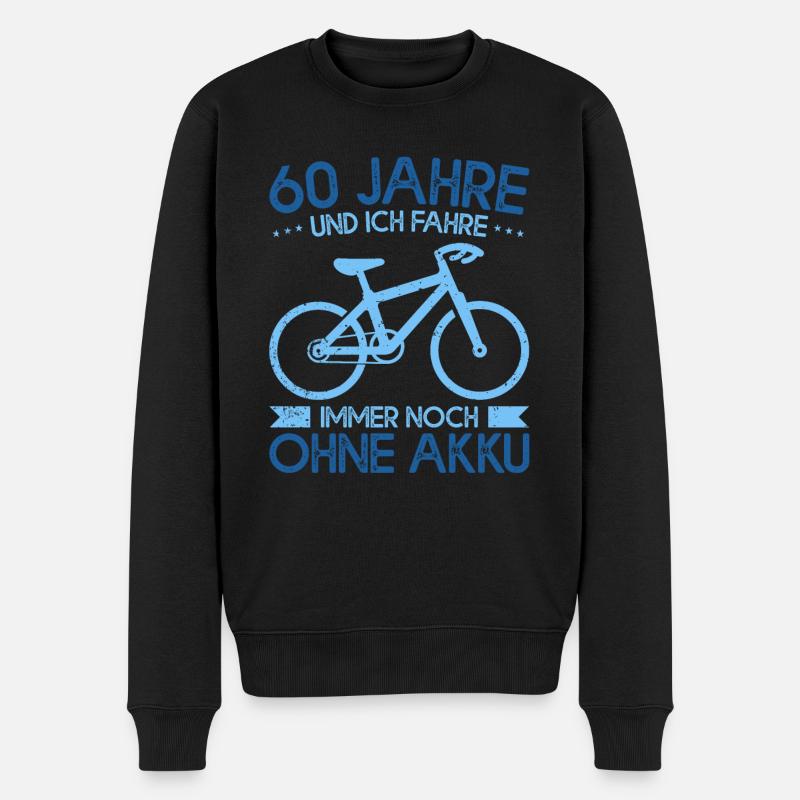 60 Jahre Radfahrer: Perfektes Geburtstags-Shirt - Männer Premium Bio Pullover - Schwarz