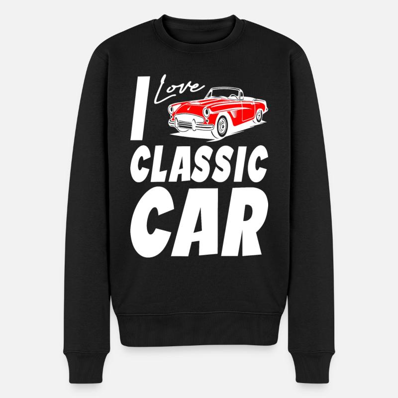 J’aime les voitures classiques - Pull Premium bio Homme - noir