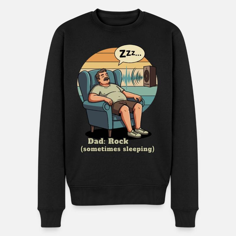 Papa: Fels - Männer Premium Bio Pullover - Schwarz