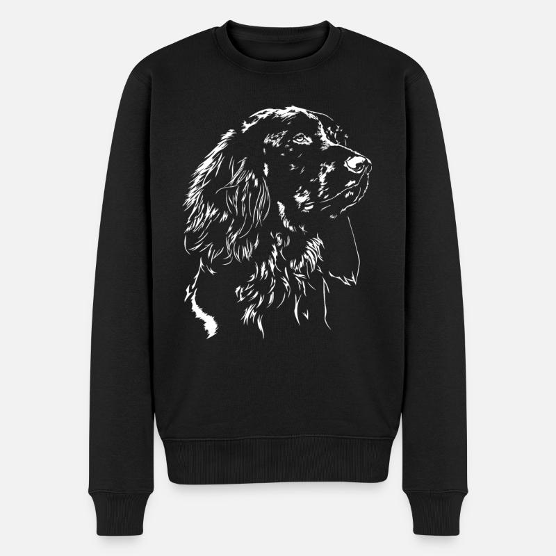 DEUTSCH LANGHAAR Jagdhund Jagdhunde Hunde Wilsigns - Männer Premium Bio Pullover - Schwarz