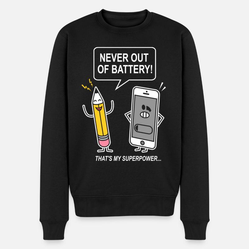 drôle humour sarcasme smartphon - Pull Premium bio Homme - noir